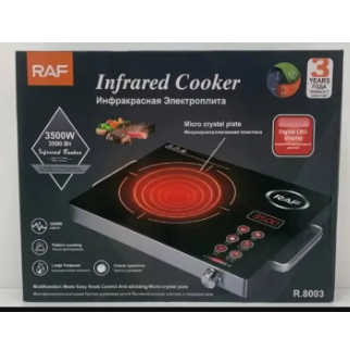 RAF Original Electric Hot Plate Electric Stove Electric Cooker Infrared Cooker 3500W Crystal Plate German Technology with Digital Display Silver Body Cooker