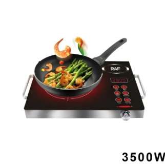 RAF Original Electric Hot Plate Electric Stove Electric Cooker Infrared Cooker 3500W Crystal Plate German Technology with Digital Display Silver Body Cooker